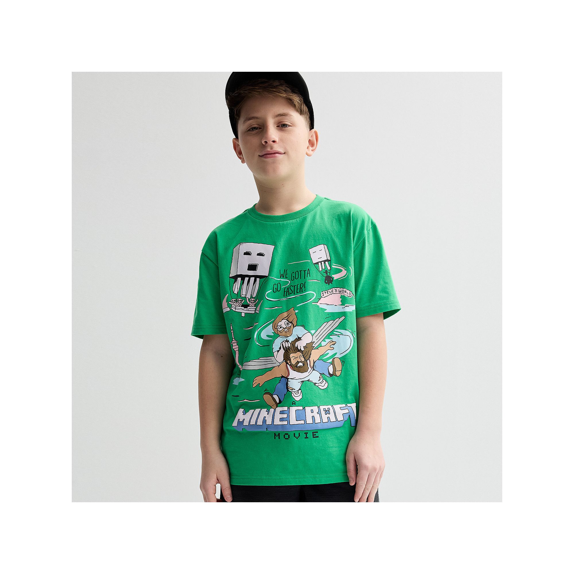 Boys 8-20 Minecraft Naive Flying Graphic Tee, Boys, Size: Small, Green