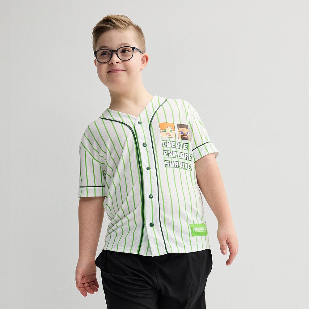 Boys 8-20 Minecraft Graphic Baseball Jersey