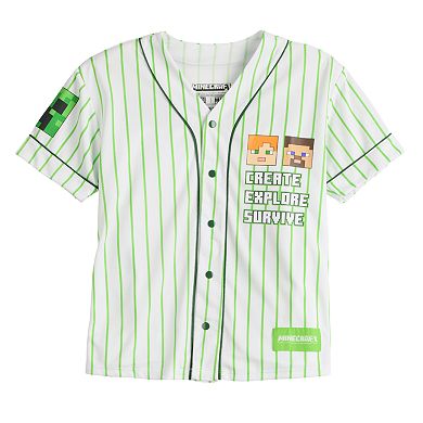 Boys 8-20 Minecraft Graphic Baseball Jersey