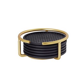 Spectrum Euro Gold Coaster Container & Coaster Set