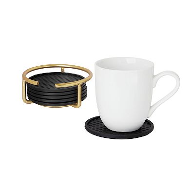 Spectrum Euro Gold Coaster Container & Coaster Set