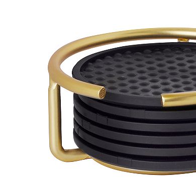 Spectrum Euro Gold Coaster Container & Coaster Set