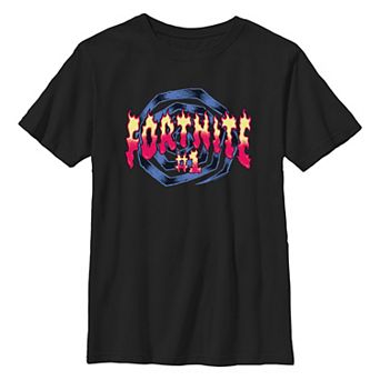 Boys 8-20 Fortnite Number One Flames Logo Graphic Tee