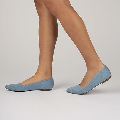 Journee Minnah Knit Slip-On Pointed-Toe Women's Dress Flats