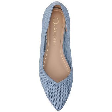 Journee Minnah Knit Slip-On Pointed-Toe Women's Dress Flats