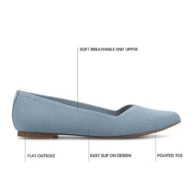 Journee Minnah Knit Slip-On Pointed-Toe Women's Dress Flats