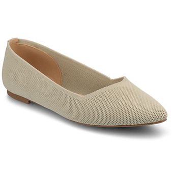 Journee Minnah Knit Slip-On Pointed-Toe Women's Dress Flats