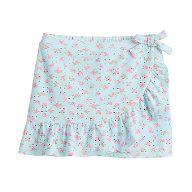 Girls 7-16 Mini Society Knit Eyelet Wrap Skort