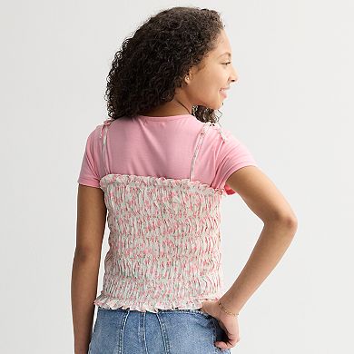 Girls 7-16 Mini Society 2-pc. Smocked Tank Top & Short Sleeve T-Shirt Set