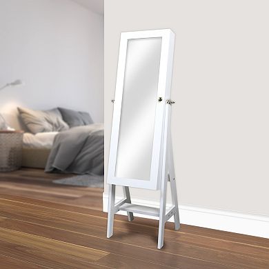 Prinz Freestanding Jewelry Storage Cabinet with Full-Length Mirror
