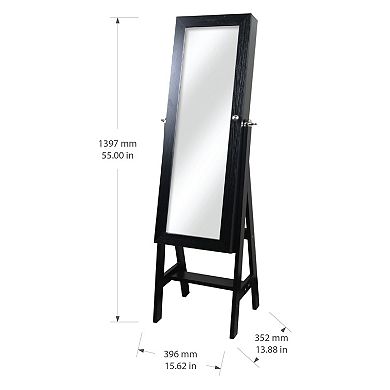 Prinz Freestanding Jewelry Storage Cabinet with Full-Length Mirror