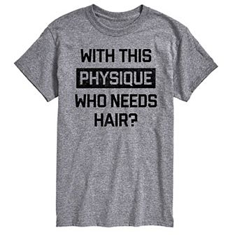 Big & Tall Who Needs Hair Graphic Tee