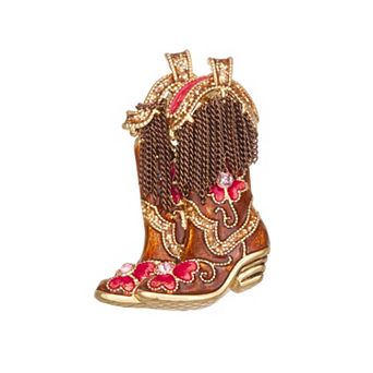 Napier Gold Tone Cowboy Boots Pin