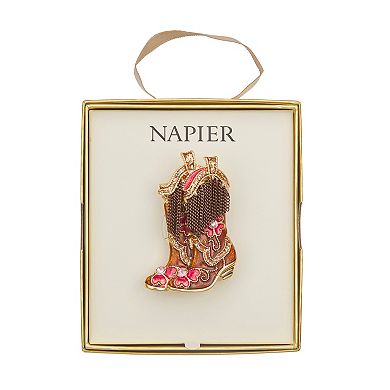 Napier Gold Tone Cowboy Boots Pin