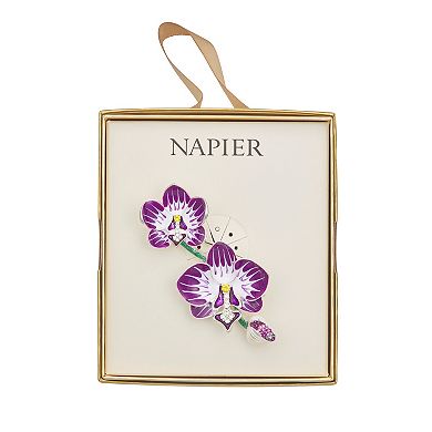 Napier Silver Tone Orchid Pin