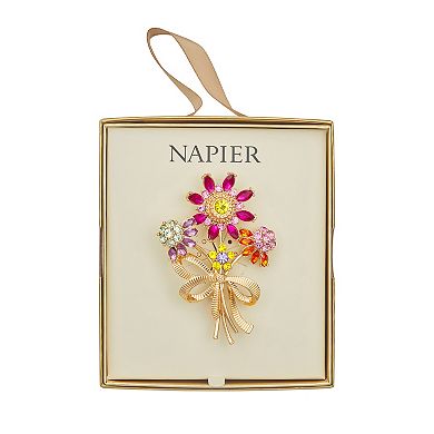 Napier Gold Tone Flowers Pin