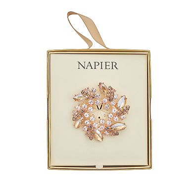 Napier Rose Gold Tone Wreath Pin