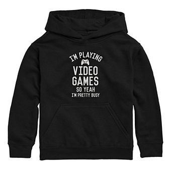 Boys 8-20 Playing Video Games I'm Busy Graphic Hoodie