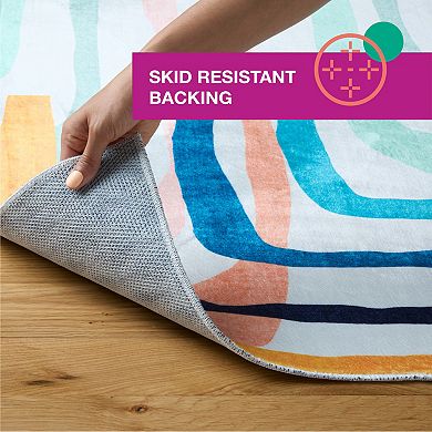 Town & Country Play Jovie Rainbow Party Kids Washable Area Rug