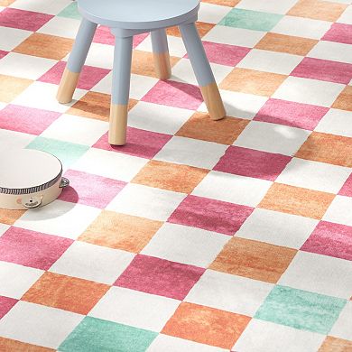 Town & Country Play Niko Checkmate Kids Washable Area Rug