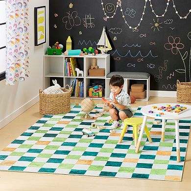 Town & Country Play Niko Checkmate Kids Washable Area Rug