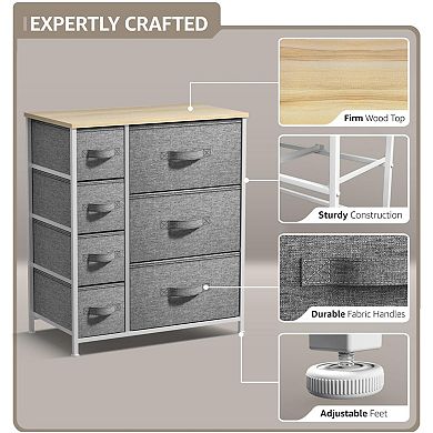 Sorbus 7 Drawers Dresser With Steel Frame, Wood Top, Handles - Storage For Bedroom, Home, Etc