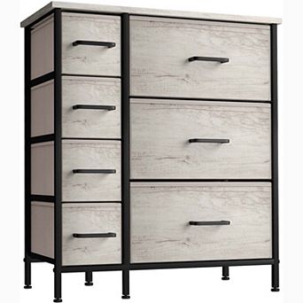 Sorbus Dresser with 7 Drawers - Storage Organizer with Steel Frame, Wood Top, Handles, Fabric Bins