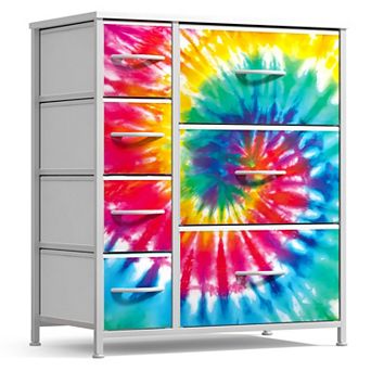 Sorbus Dresser with 7 Drawers - Storage Organizer with Steel Frame, Wood Top, Handles, Fabric Bins