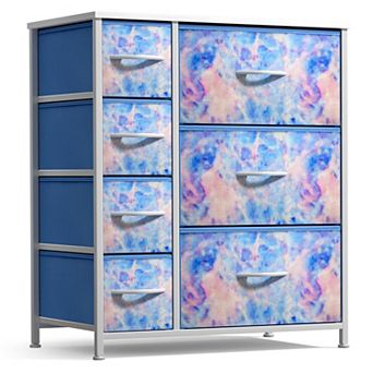 Sorbus Dresser with 7 Drawers - Storage Organizer with Steel Frame, Wood Top, Handles, Fabric Bins