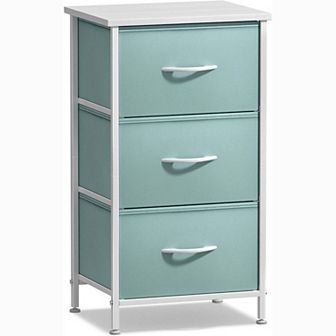 Sorbus 3 Drawers Nightstand With Steel Frame, Wood Top - Great For Home, Bedroom, Office & More