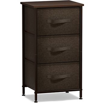 Sorbus 3 Drawers Nightstand With Steel Frame, Wood Top - Great For Home, Bedroom, Office & More