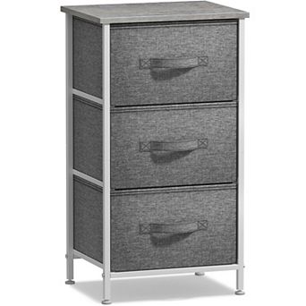 Sorbus 3 Drawers Nightstand With Steel Frame, Wood Top - Great For Home, Bedroom, Office & More