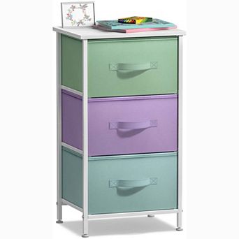 Sorbus 3 Drawers Nightstand With Steel Frame, Wood Top - Great For Home, Bedroom, Office & More