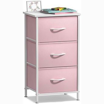 Sorbus 3 Drawers Nightstand With Steel Frame, Wood Top - Great For Home, Bedroom, Office & More