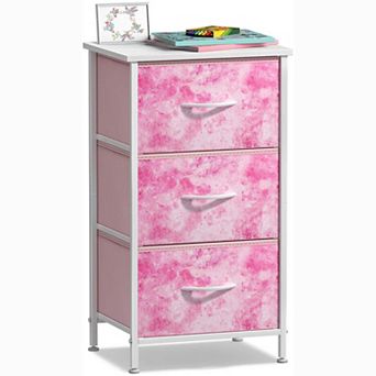 Sorbus 3 Drawers Nightstand With Steel Frame, Wood Top - Great For Home, Bedroom, Office & More