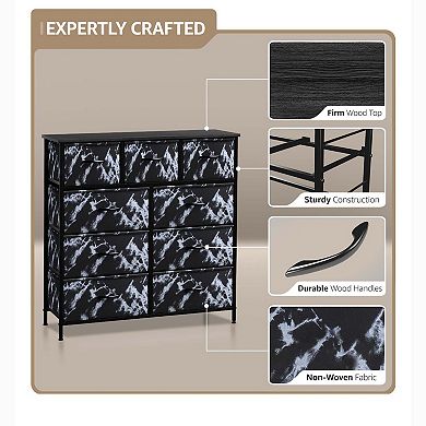 Sorbus 9 Drawers Dresser - Storage For Bedroom, Closet, Office Organization - Steel Frame, Wood Top