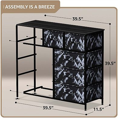 Sorbus 9 Drawers Dresser - Storage For Bedroom, Closet, Office Organization - Steel Frame, Wood Top