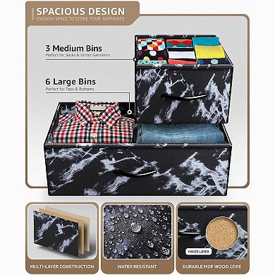 Sorbus 9 Drawers Dresser - Storage For Bedroom, Closet, Office Organization - Steel Frame, Wood Top