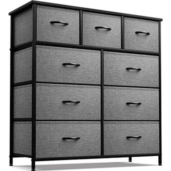 Sorbus 9 Drawers Dresser - Storage For Bedroom, Closet, Office Organization - Steel Frame, Wood Top