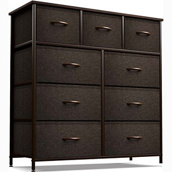 Sorbus 9 Drawers Dresser - Storage For Bedroom, Closet, Office Organization - Steel Frame, Wood Top