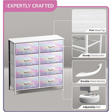 Sorbus 8 Drawers Storage Dresser For Bedroom, Closet, Office Organization - Steel Frame, Wood Top