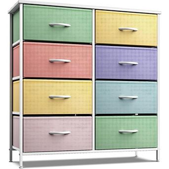 Sorbus 8 Drawers Storage Dresser For Bedroom, Closet, Office Organization - Steel Frame, Wood Top