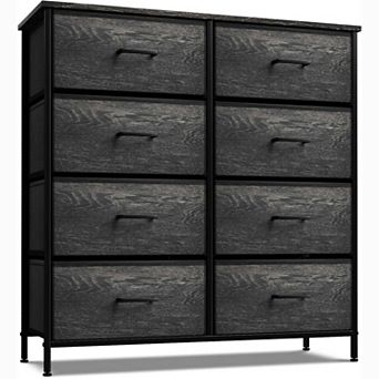 Sorbus 8 Drawers Dresser- Storage Unit with Steel Frame, Wood Top, Fabric Bins