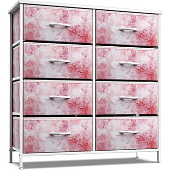 Sorbus 8 Drawers Dresser- Storage Unit with Steel Frame, Wood Top, Fabric Bins