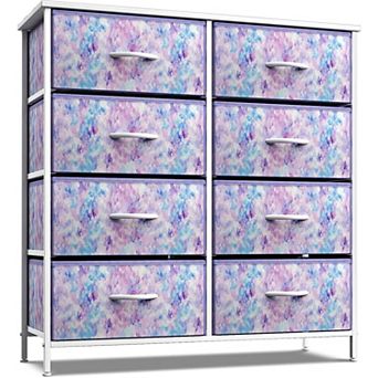 Sorbus 8 Drawers Dresser- Storage Unit with Steel Frame, Wood Top, Fabric Bins