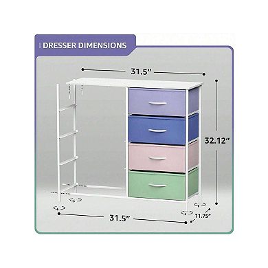 Sorbus 8 Drawers Storage Dresser For Bedroom, Closet, Office Organization - Steel Frame, Wood Top