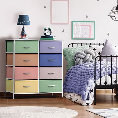 Sorbus 8 Drawers Storage Dresser For Bedroom, Closet, Office Organization - Steel Frame, Wood Top