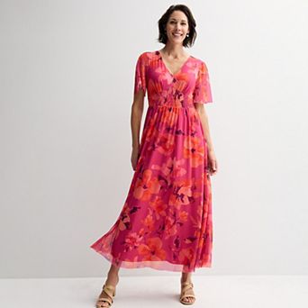 Women's London Times Short Sleeve Smocked Maxi Dress