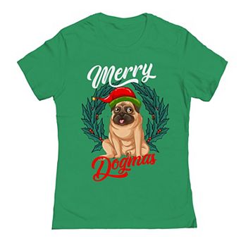 Junior's Christmas Merry Dog Graphic Tee