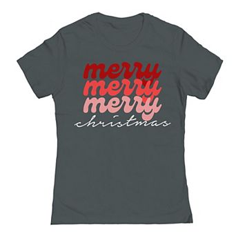 Junior's Merry Christmas Coloured Graphic Tee